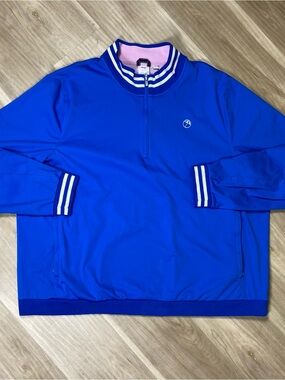 Puma Arnold Palmer Golf Jacket Mens 3XL Royal Blue Half Zip Windbreaker